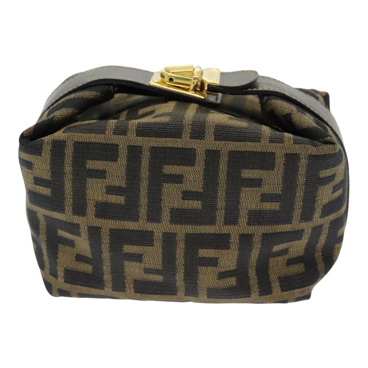 Luxury Fendi Zucca Canvas Vanity Pouch Brown Black84312