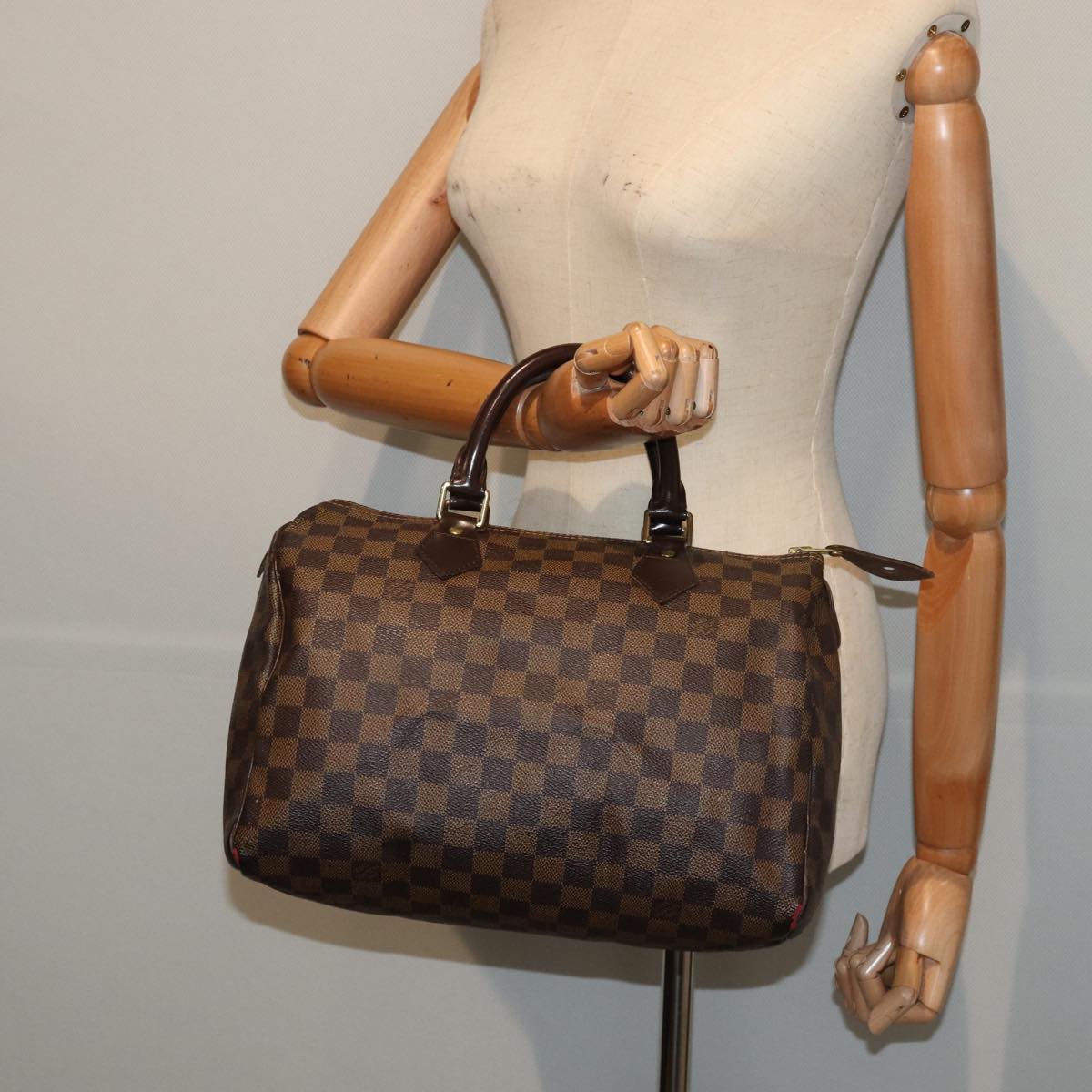 LOUIS VUITTON Damier Ebene Speedy 30 Hand Bag N41364 LV 84324