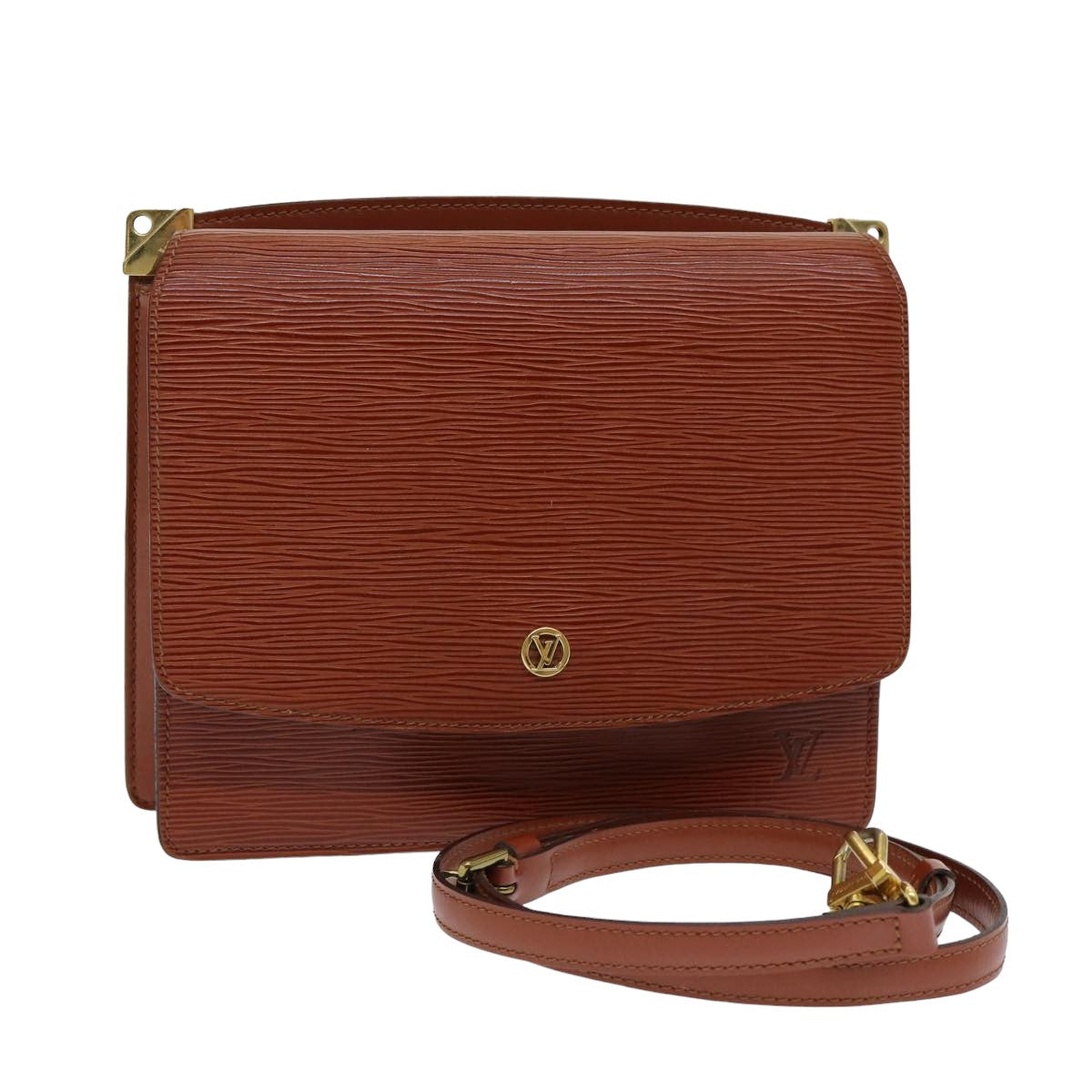 LOUIS VUITTON Epi Grenel Shoulder Bag Kenya Brown M52363 LV 84380