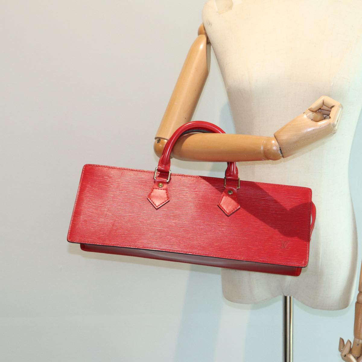 LOUIS VUITTON Epi Sac Triangle Hand Bag Red M52097 LV 84385