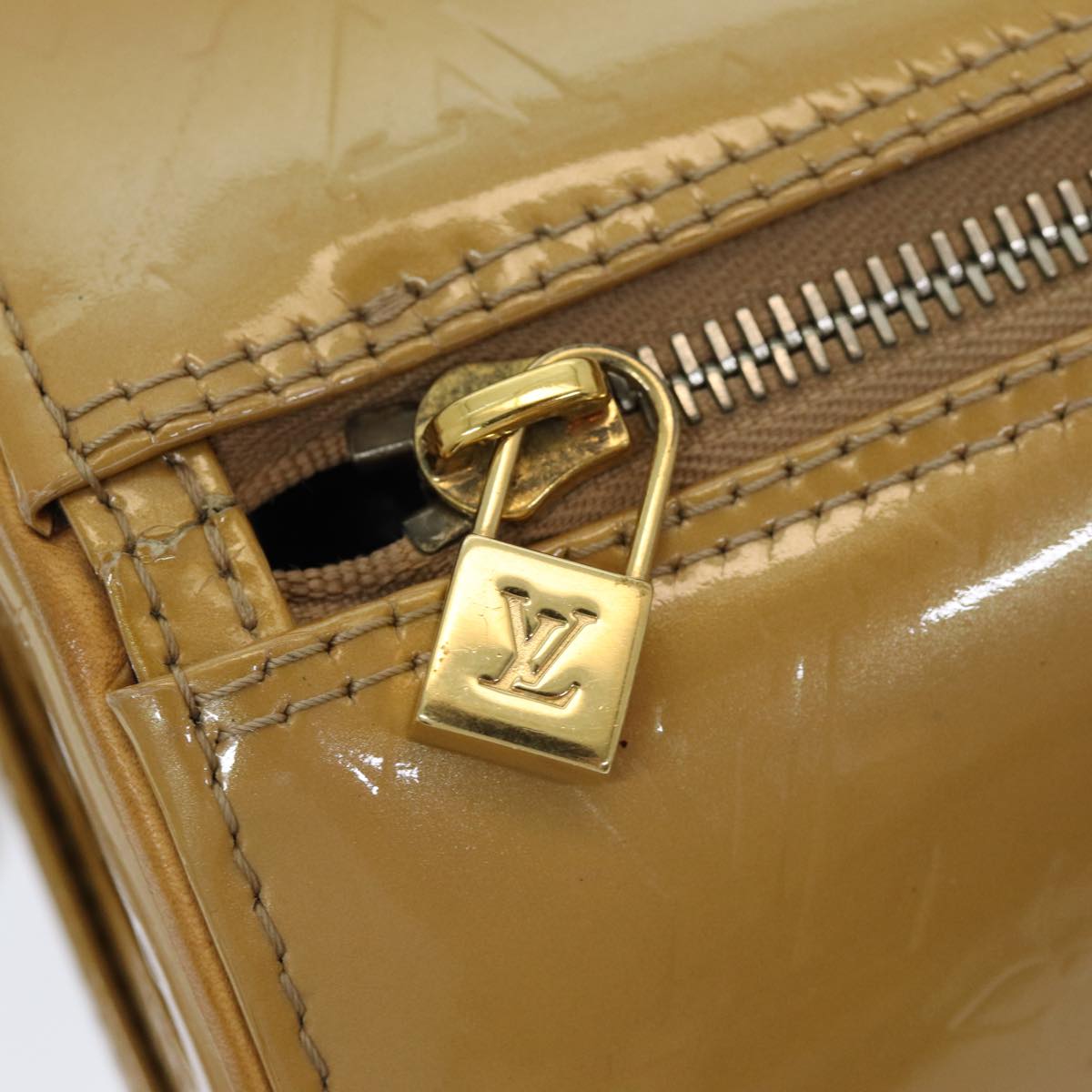 LOUIS VUITTON Monogram Vernis Bedford Hand Bag Noisette M91329 LV 84387