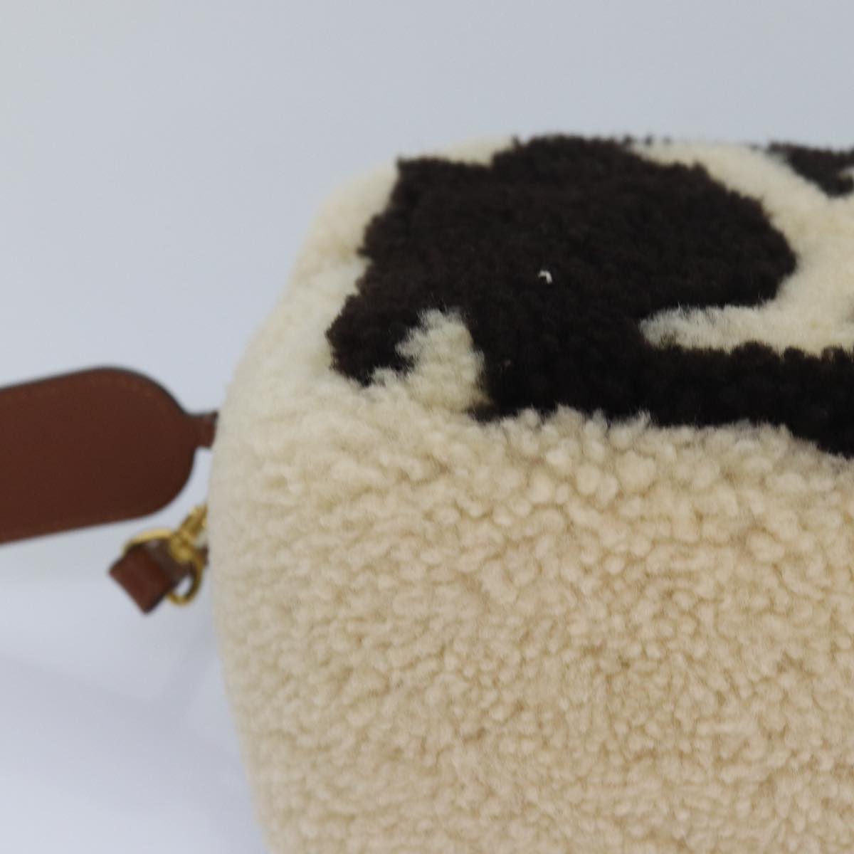 LOUIS VUITTON Monogram Teddy Beach Pouch Beige Black M68599 LV 84395SA