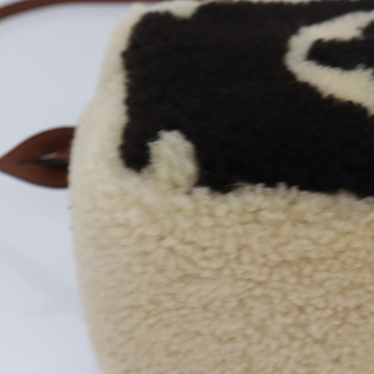 LOUIS VUITTON Monogram Teddy Beach Pouch Beige Black M68599 LV 84395SA