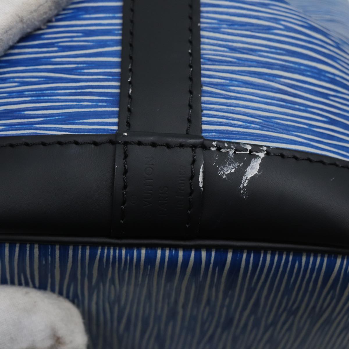 LOUIS VUITTON Epi Denim Petit Noe Shoulder Bag Blue M54636 LV 84402