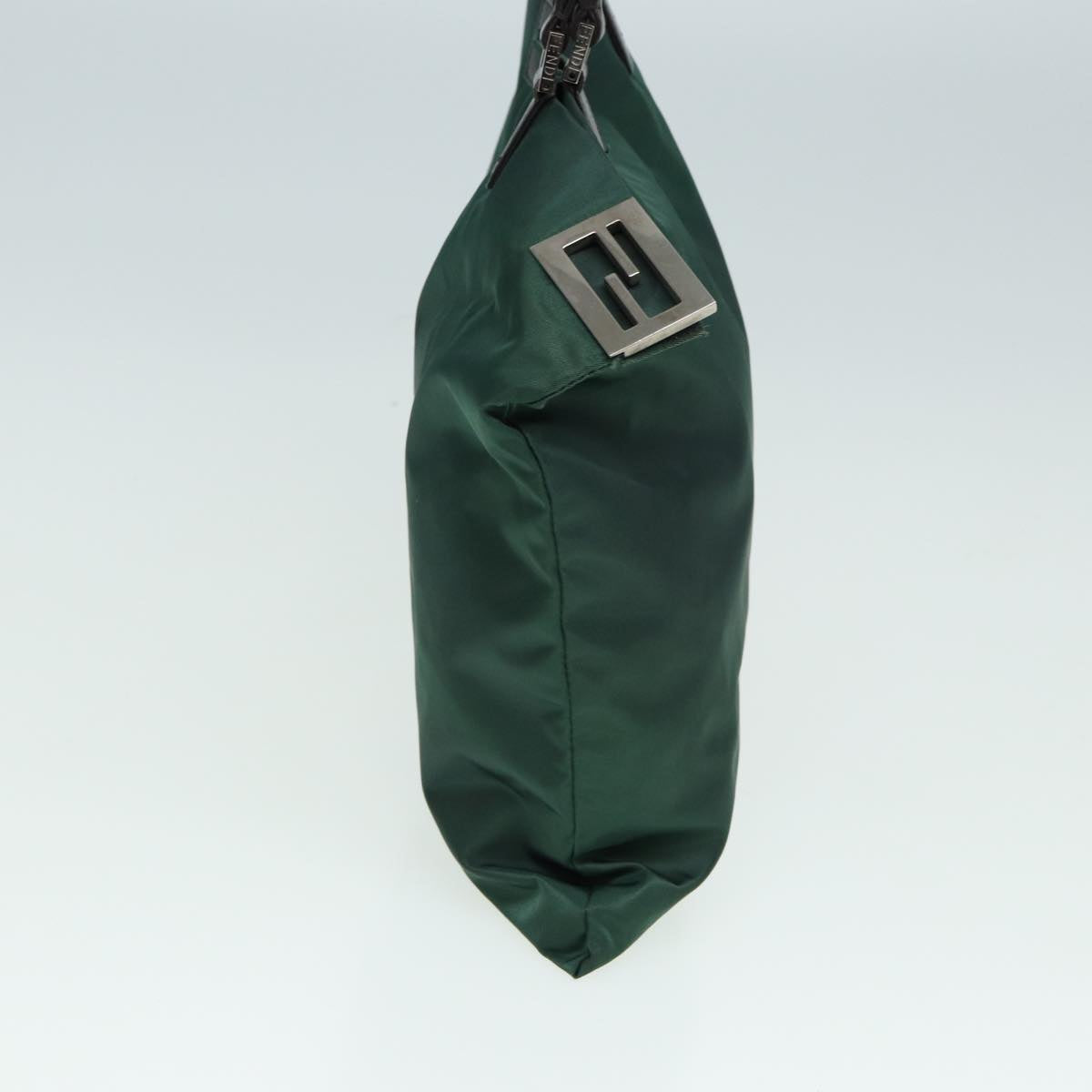 Luxury Fendi Tote Bag Nylon Leather Green Brown84445
