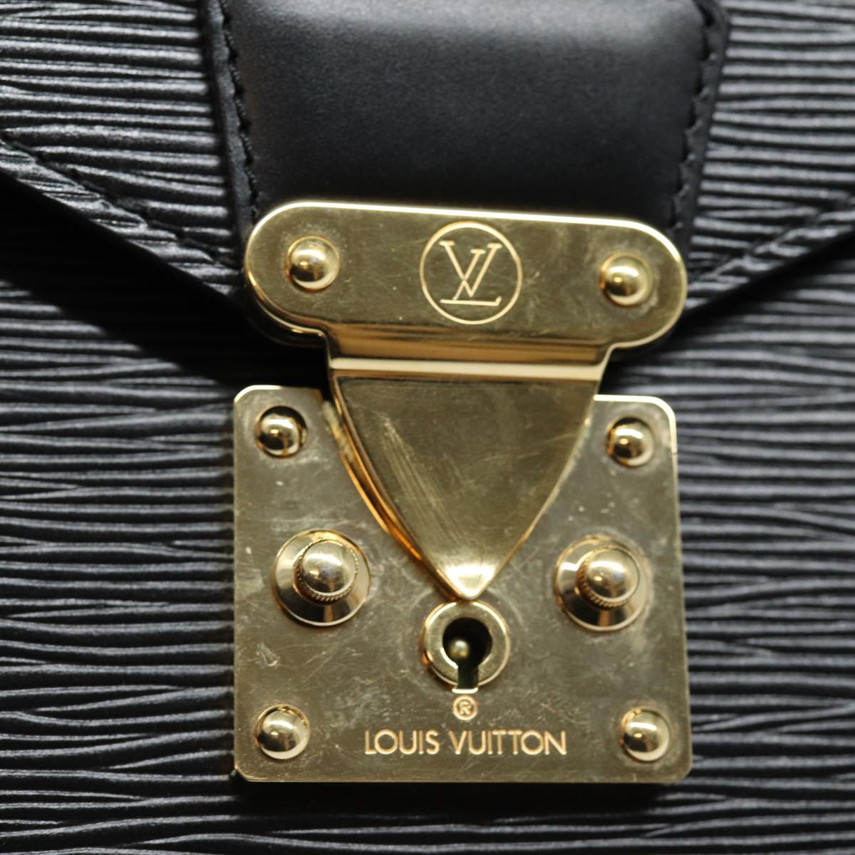 LOUIS VUITTON Epi Porte Documents Bandouliere Black M54462 LV 84523