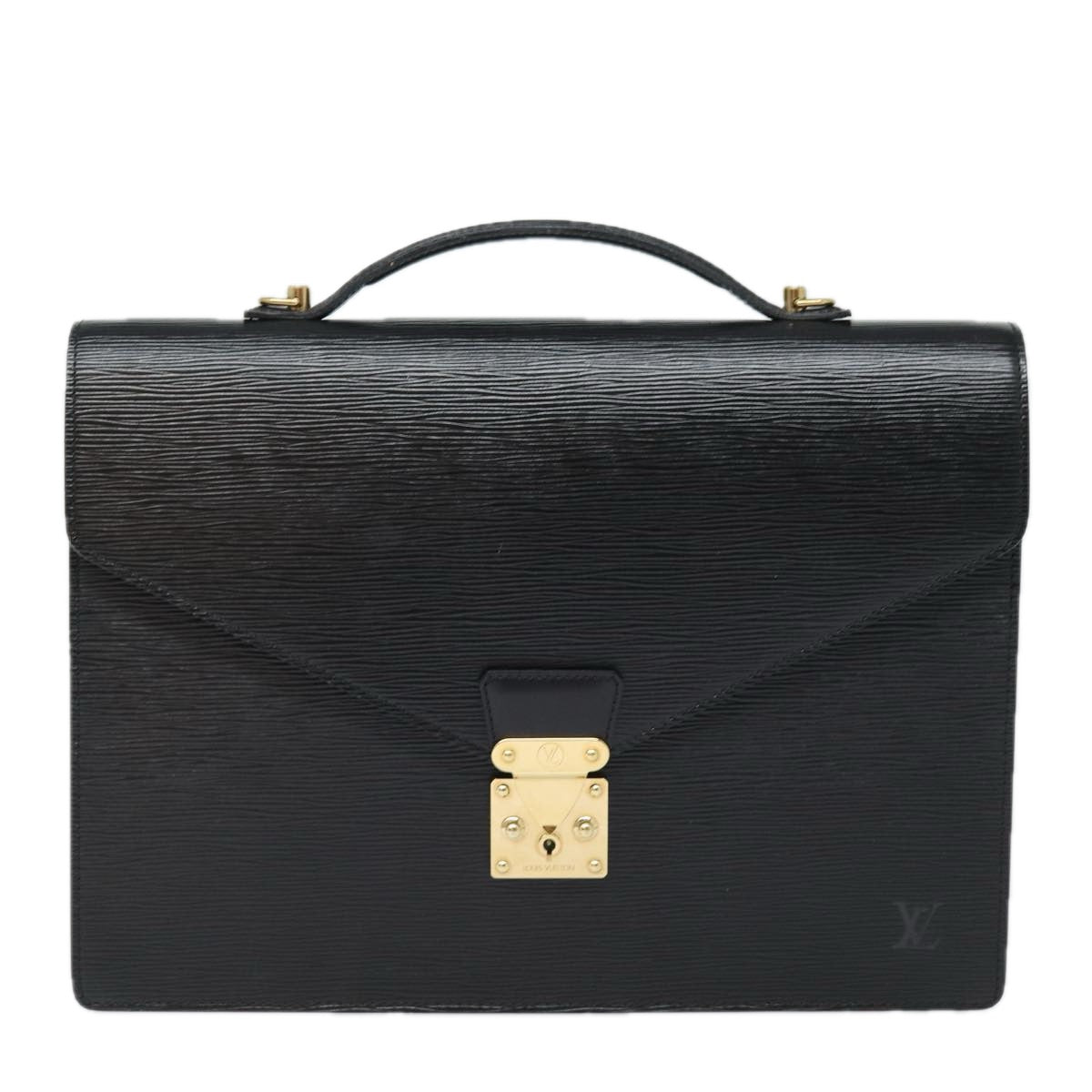 LOUIS VUITTON Epi Porte Documents Bandouliere Black M54462 LV 84523
