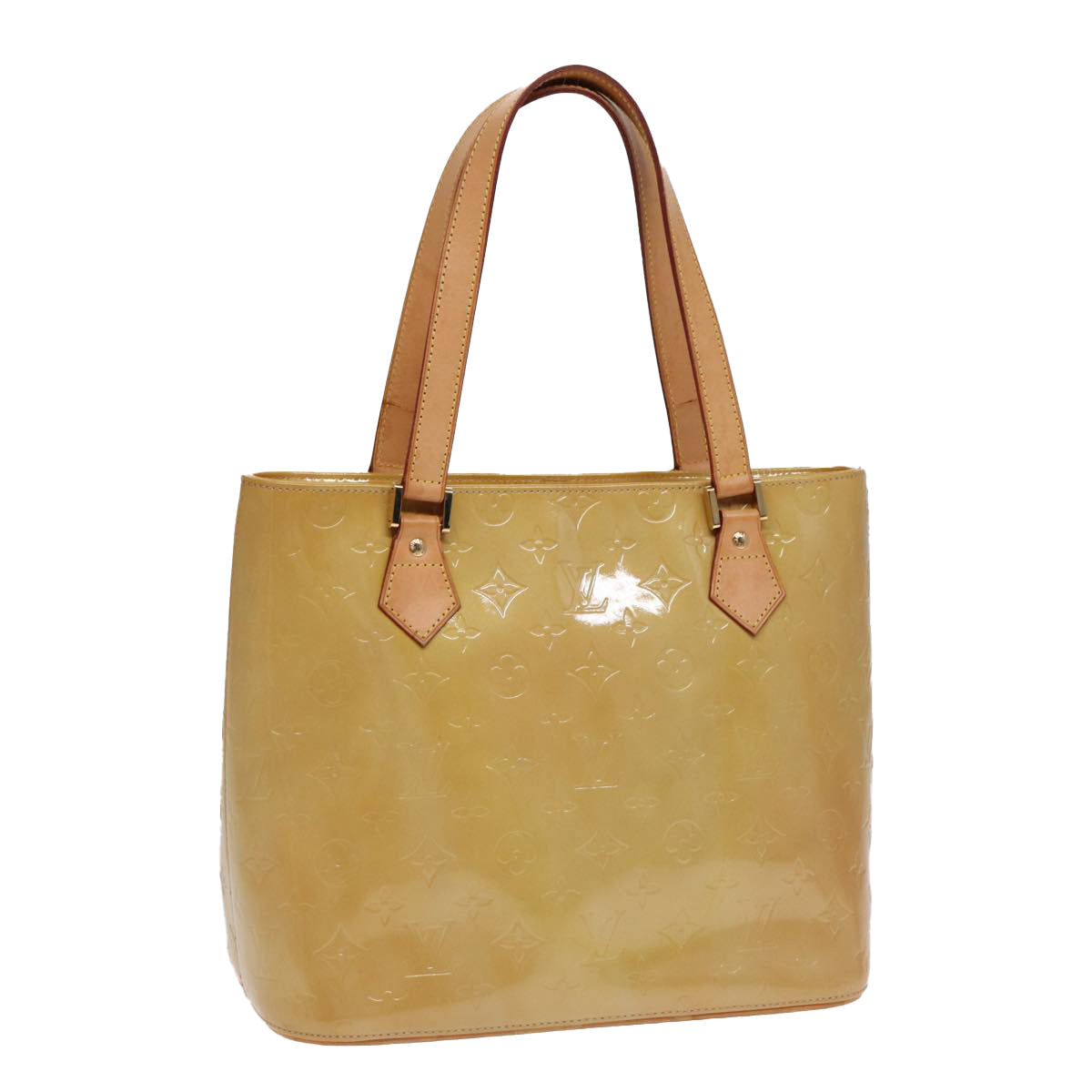 LOUIS VUITTON Monogram Vernis Houston Hand Bag Beige M91004 LV 84536