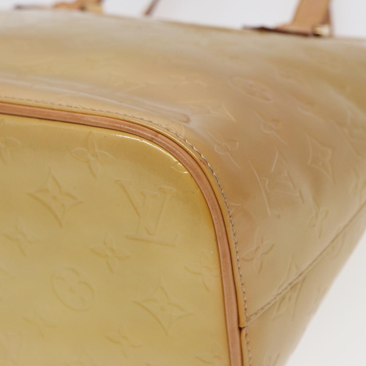 LOUIS VUITTON Monogram Vernis Houston Hand Bag Beige M91004 LV 84536