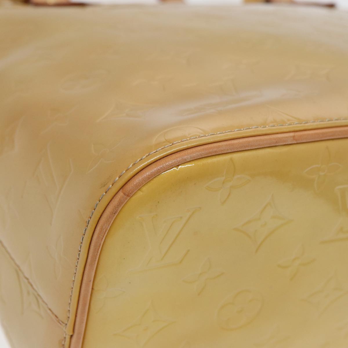 LOUIS VUITTON Monogram Vernis Houston Hand Bag Beige M91004 LV 84536