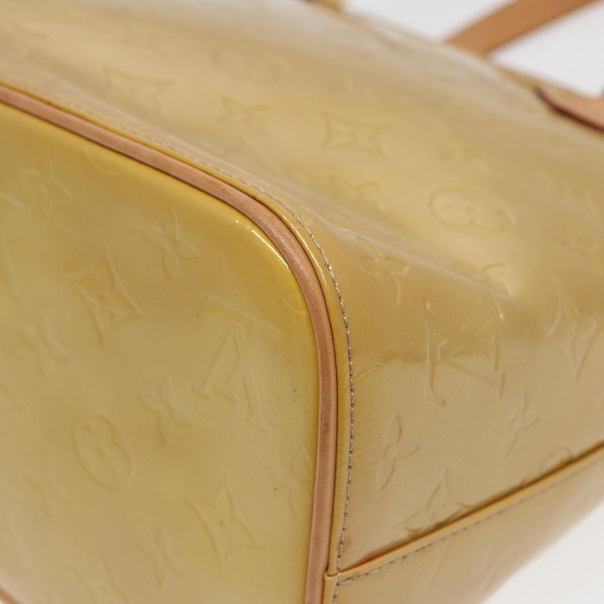 LOUIS VUITTON Monogram Vernis Houston Hand Bag Beige M91004 LV 84536
