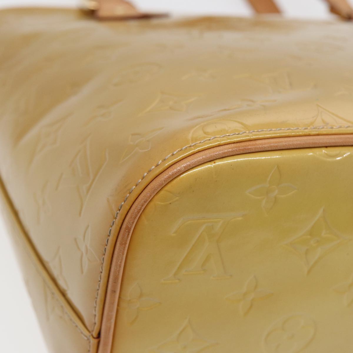 LOUIS VUITTON Monogram Vernis Houston Hand Bag Beige M91004 LV 84536