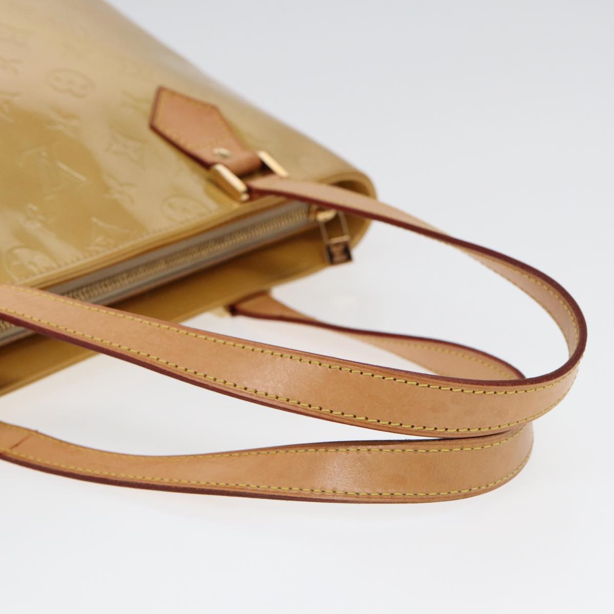 LOUIS VUITTON Monogram Vernis Houston Hand Bag Beige M91004 LV 84536