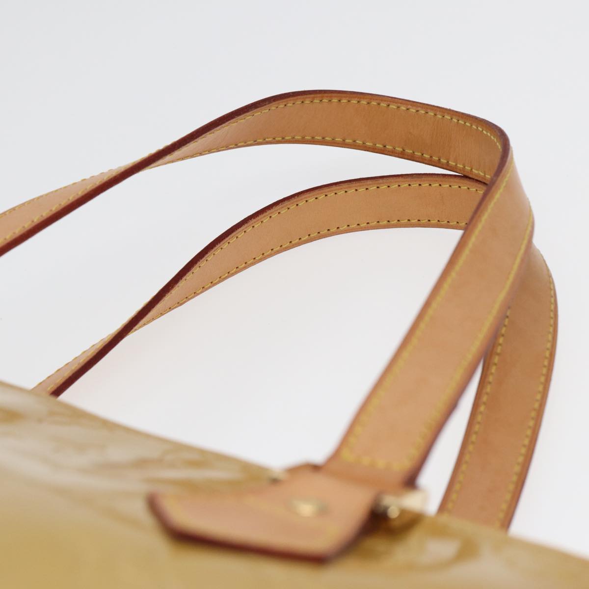 LOUIS VUITTON Monogram Vernis Houston Hand Bag Beige M91004 LV 84536