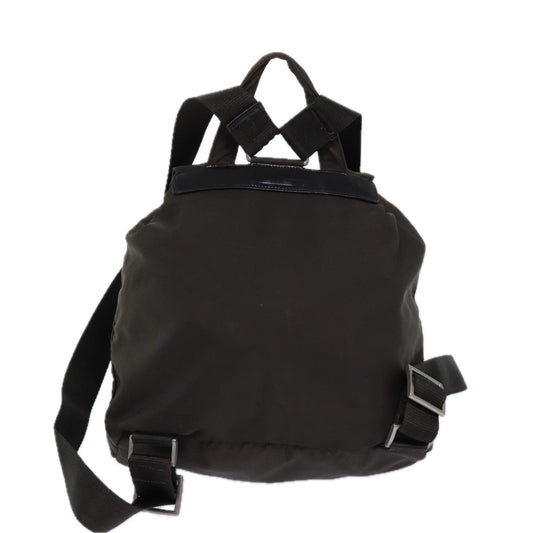 Luxury Prada Backpack Nylon Brown Silver  84546