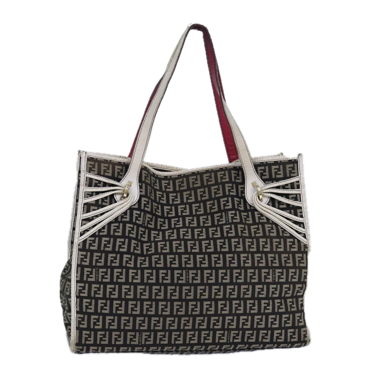 Luxury Fendi Zucchino Canvas Tote Bag Brown Gold84553