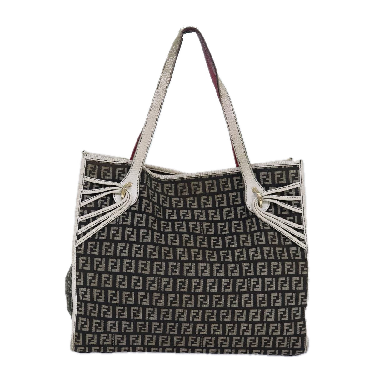 Luxury Fendi Zucchino Canvas Tote Bag Brown Gold84553