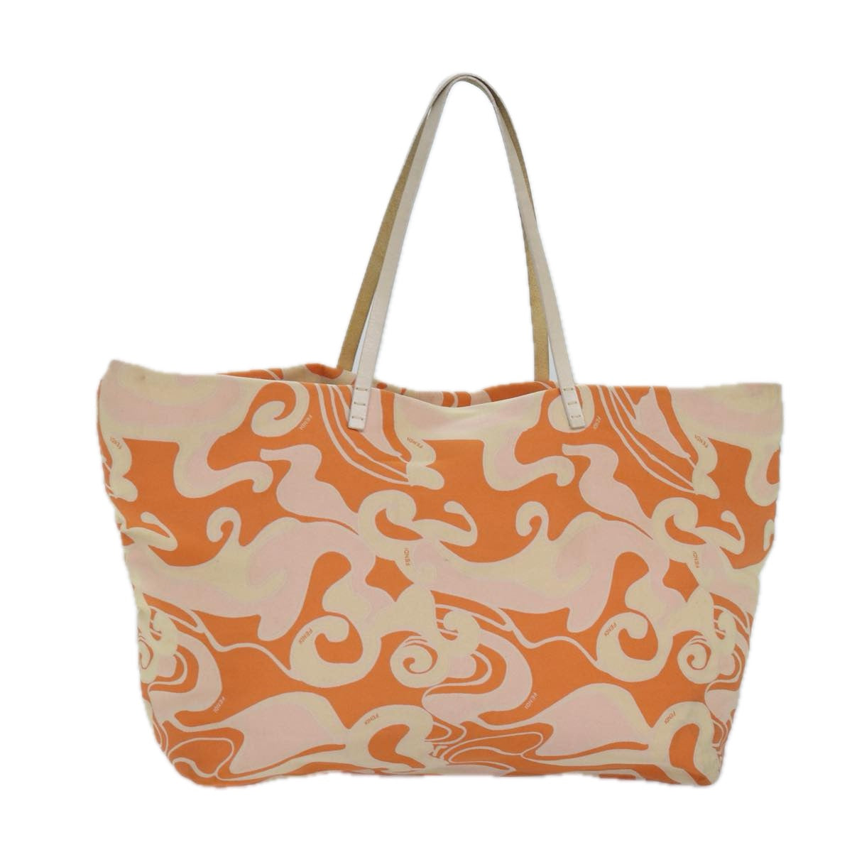 Luxury Fendi Tote Bag Canvas Orange Gold84555