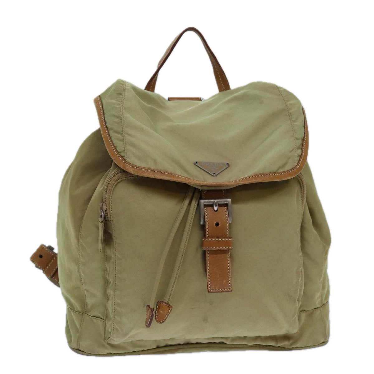 Luxury Prada Backpack Nylon Cream Silver  84575