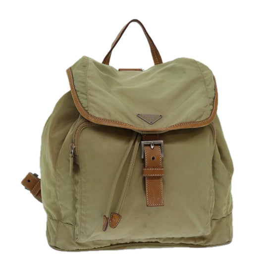 Luxury Prada Backpack Nylon Cream Silver  84575
