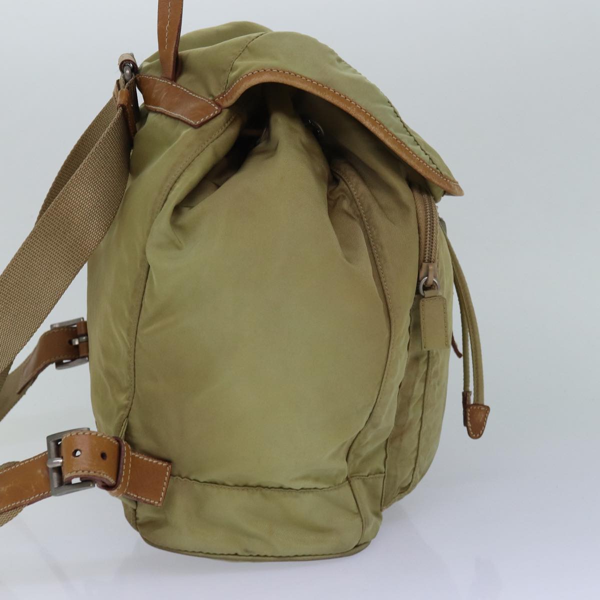 Luxury Prada Backpack Nylon Cream Silver  84575