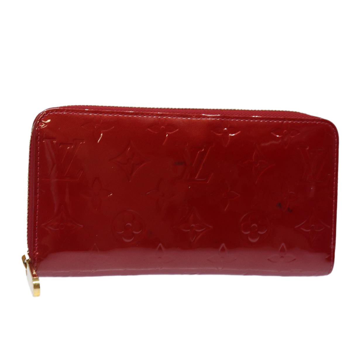 LOUIS VUITTON Monogram Vernis Zippy Wallet Long Wallet Red M91981 LV 84592