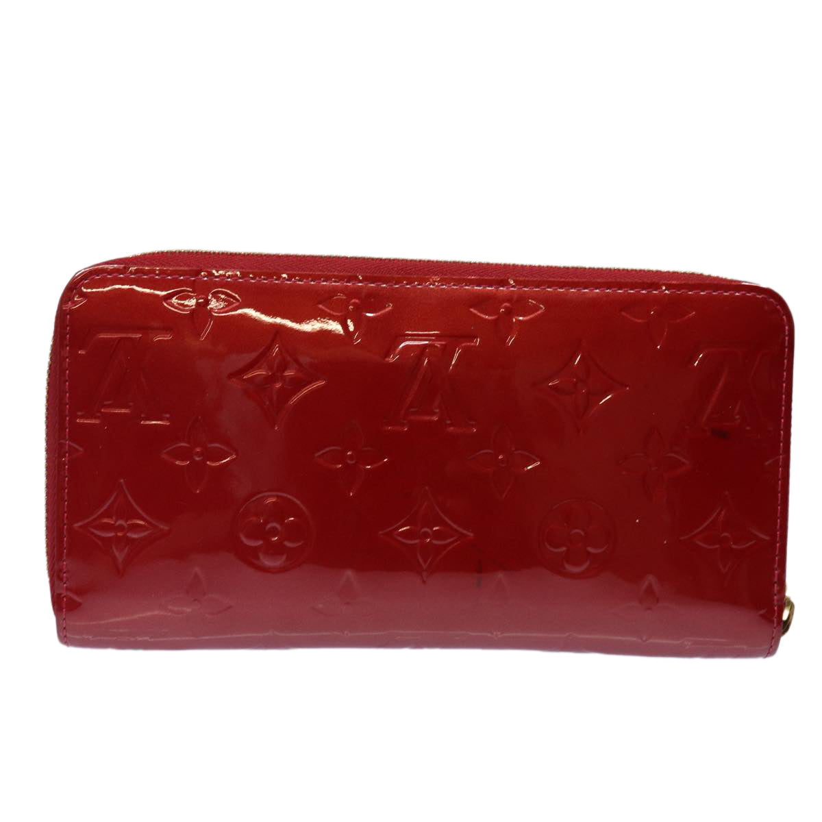 LOUIS VUITTON Monogram Vernis Zippy Wallet Long Wallet Red M91981 LV 84592