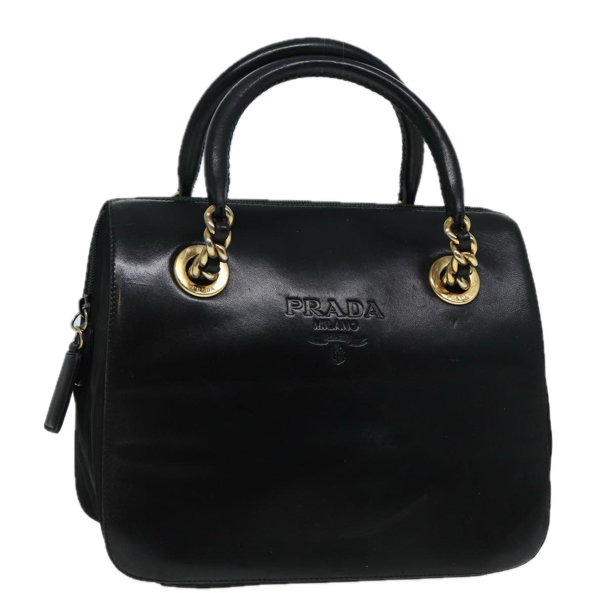 Luxury Prada Hand Bag Leather Black  84593
