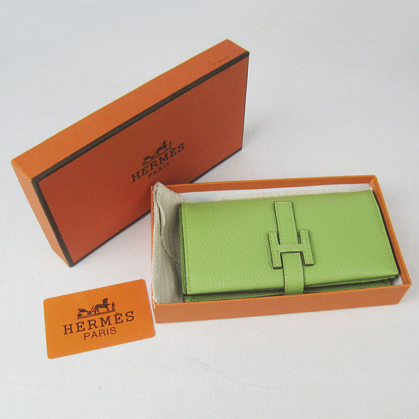 Luxury Hermes Wallet H015 Wallet Cow Leather Green