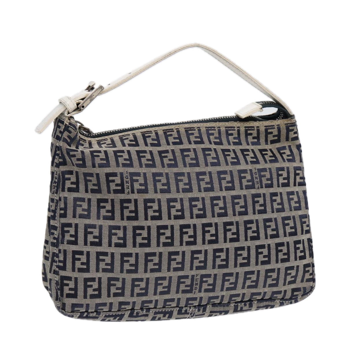 Luxury Fendi Zucchino Canvas Accessory Pouch Navy84615