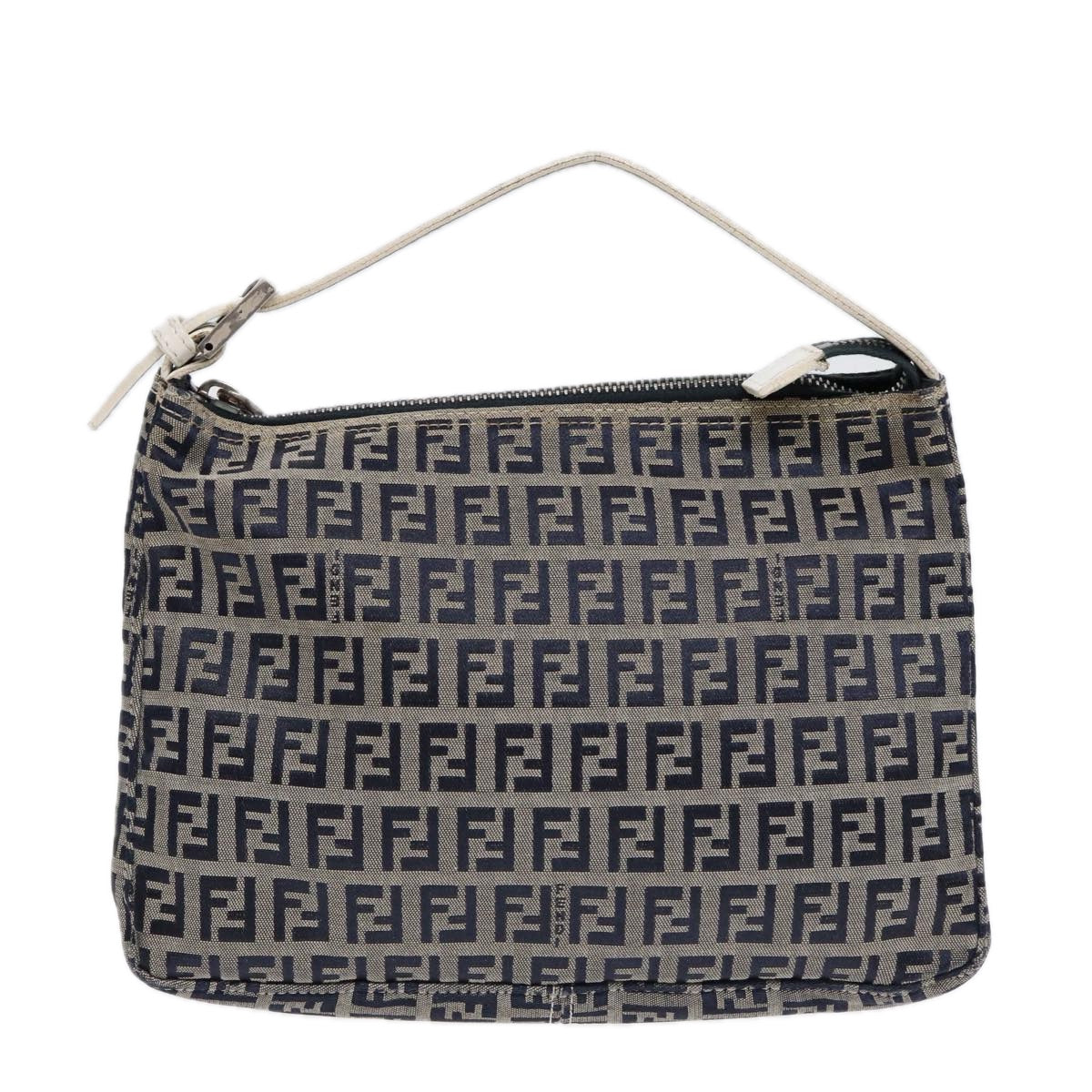 Luxury Fendi Zucchino Canvas Accessory Pouch Navy84615