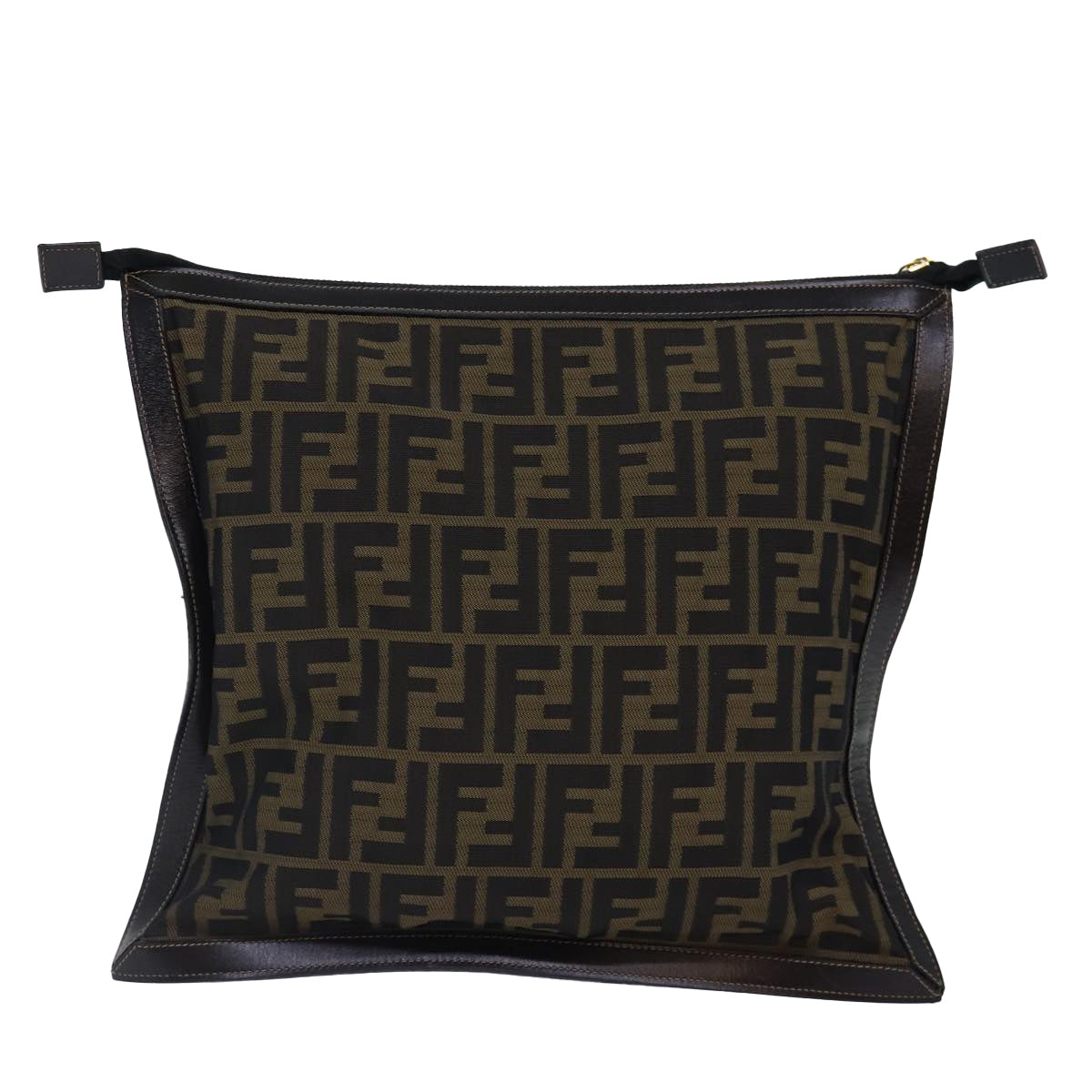 Luxury Fendi Zucca Canvas Clutch Bag Brown Black gold84616