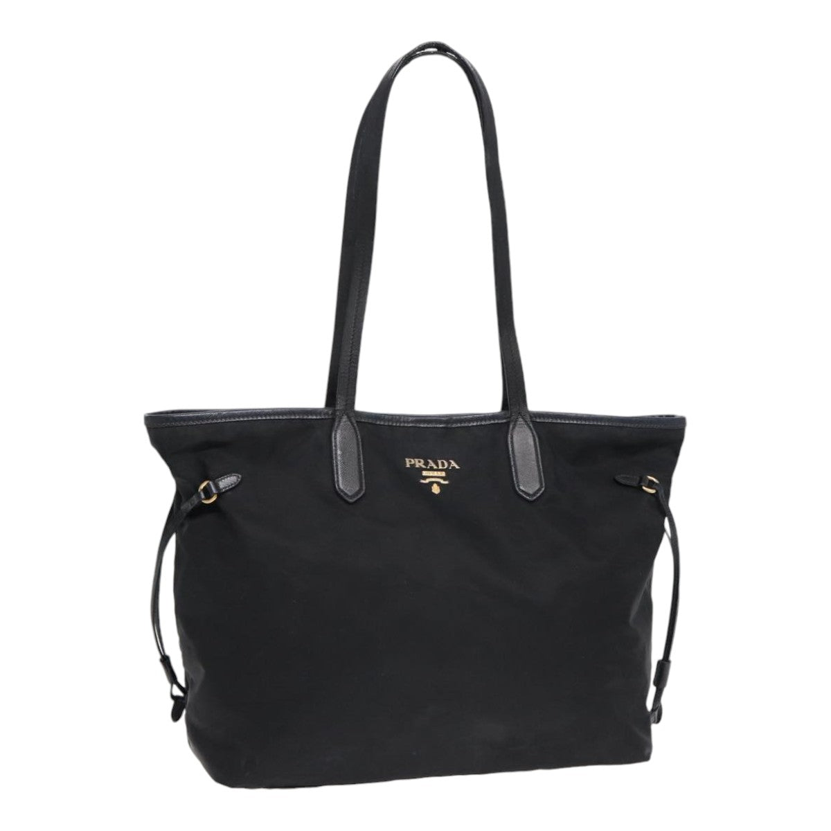Luxury Prada Tote Bag Nylon Black Gold  84619