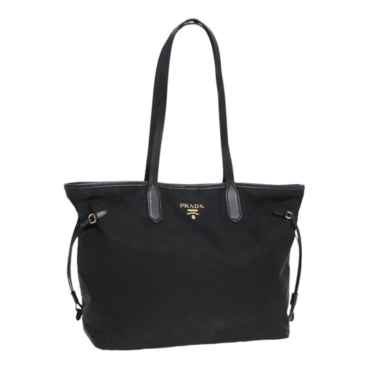 Luxury Prada Tote Bag Nylon Black Gold  84619
