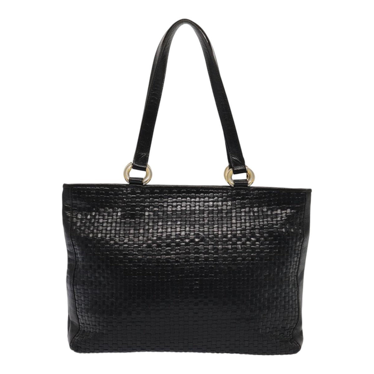 Luxury Fendi Tote Bag Leather Black Gold84621