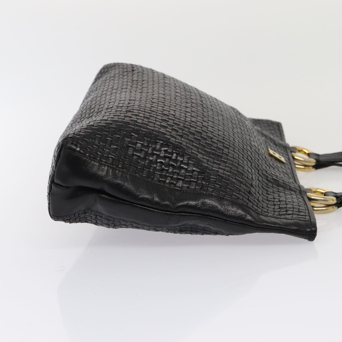 Luxury Fendi Tote Bag Leather Black Gold84621