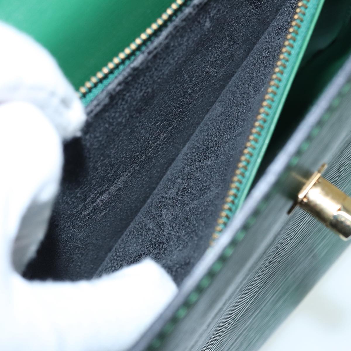 LOUIS VUITTON Epi Malesherbes Hand Bag Green M52374 LV 84626