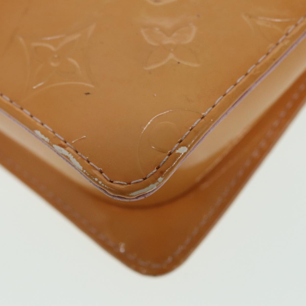 LOUIS VUITTON Monogram Vernis Motto Pouch Marshmallow Pink M91312 LV 84628