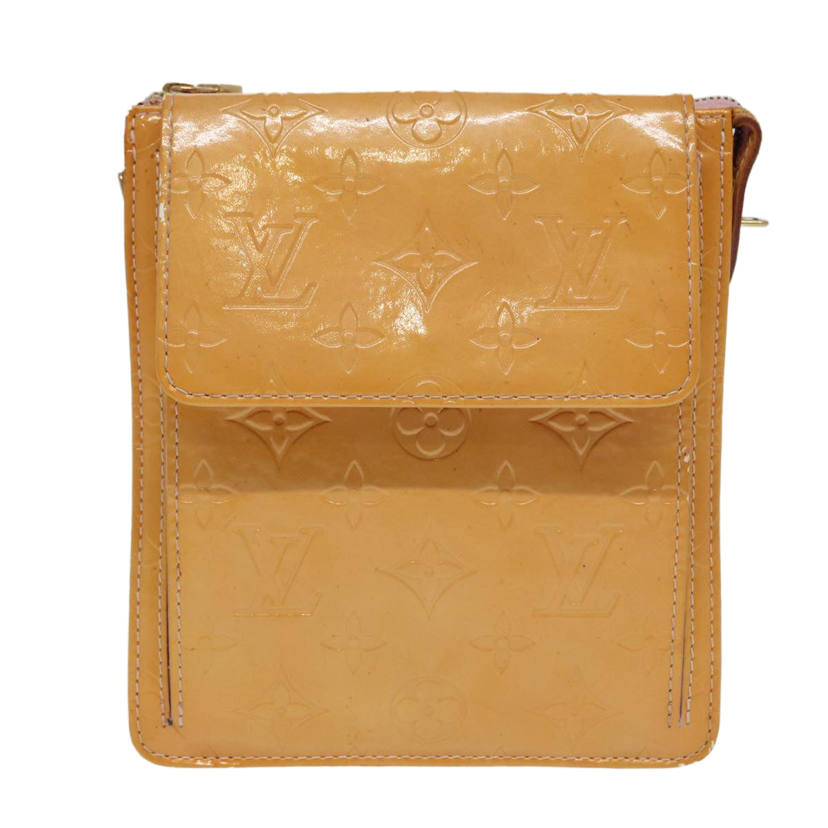 LOUIS VUITTON Monogram Vernis Motto Pouch Marshmallow Pink M91312 LV 84628