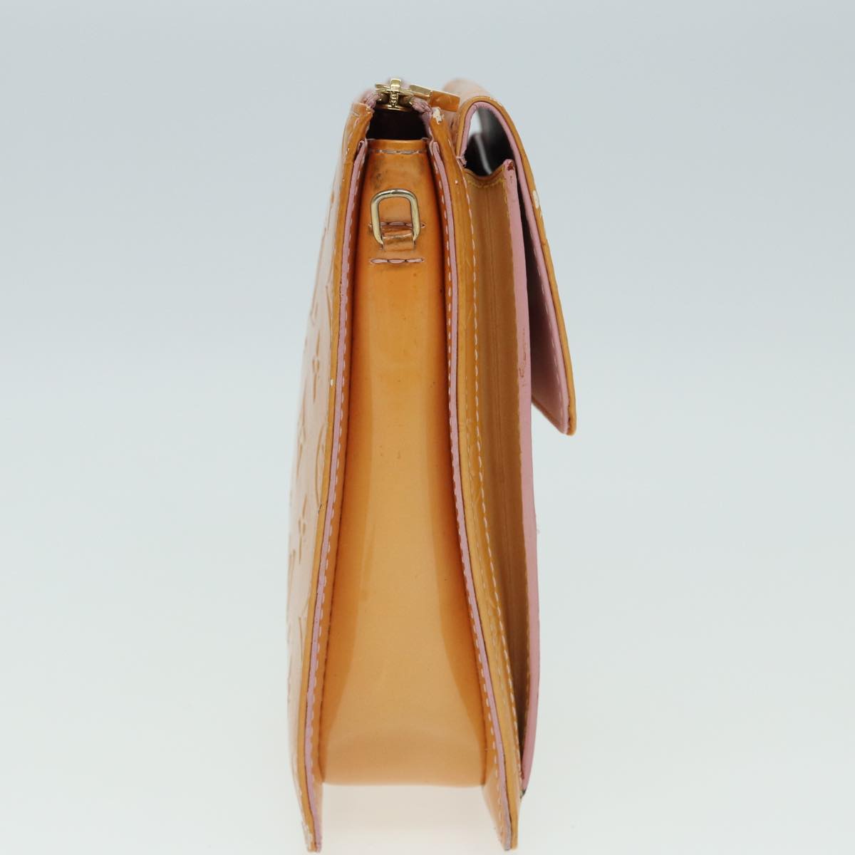 LOUIS VUITTON Monogram Vernis Motto Pouch Marshmallow Pink M91312 LV 84628