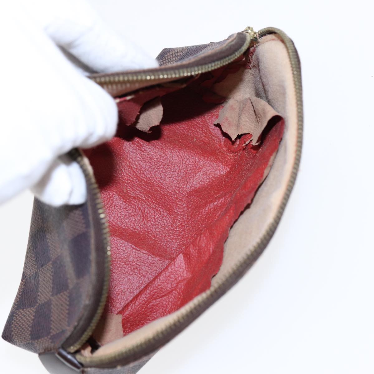 LOUIS VUITTON Damier Ebene Pochette Cosmetic PM Pouch N47516 LV 84632