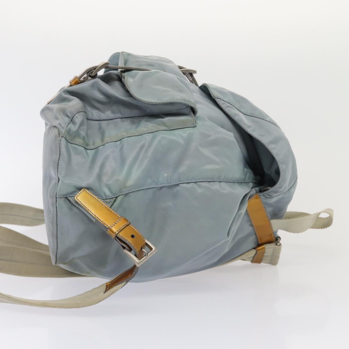 Luxury Prada Backpack Nylon Light Blue Silver  84646