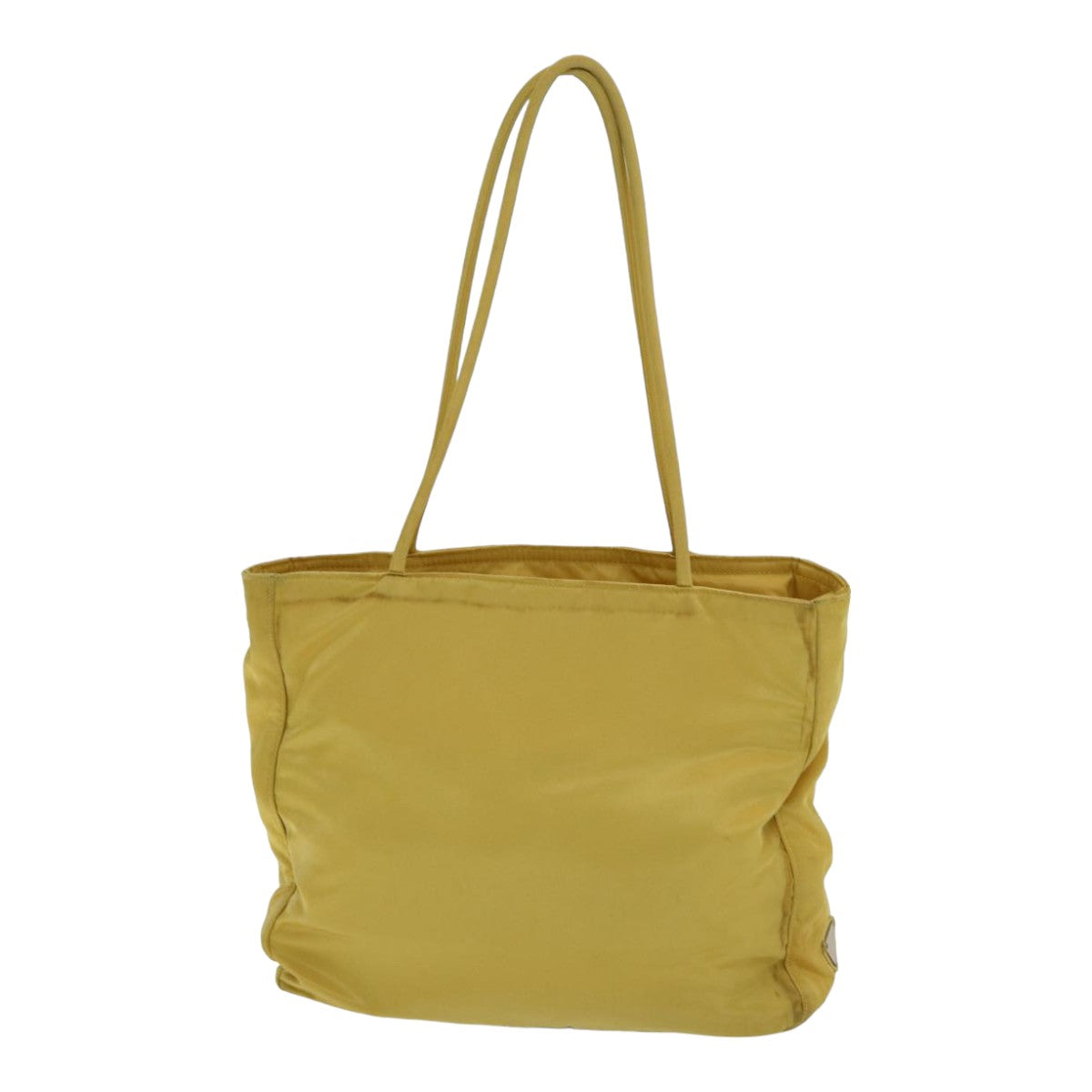 Luxury Prada Tote Bag Nylon Yellow Silver  84670