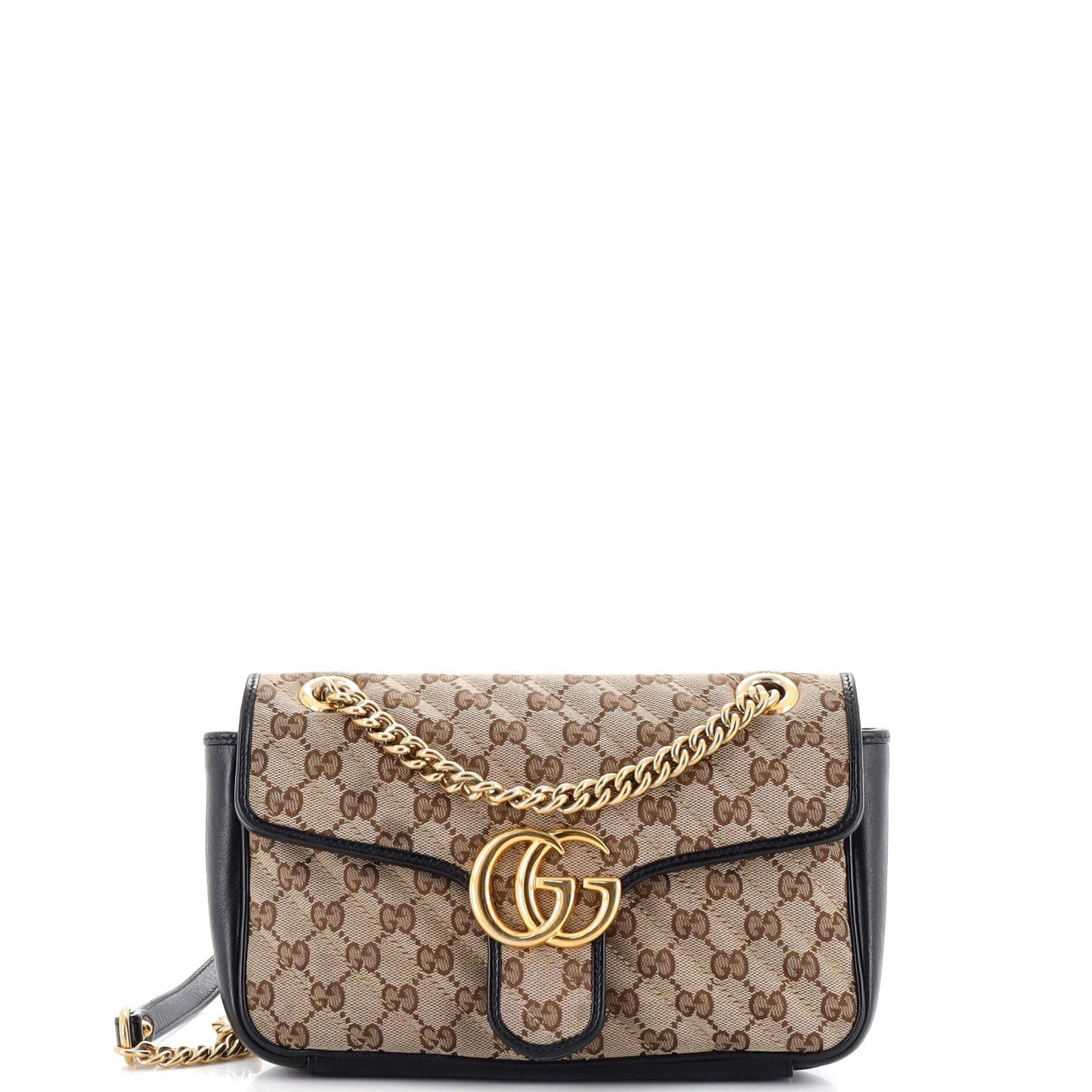 Luxury Gucci Trending 2025 GG Marmont Flap Bag Diagonal Quilted GG Canvas Small