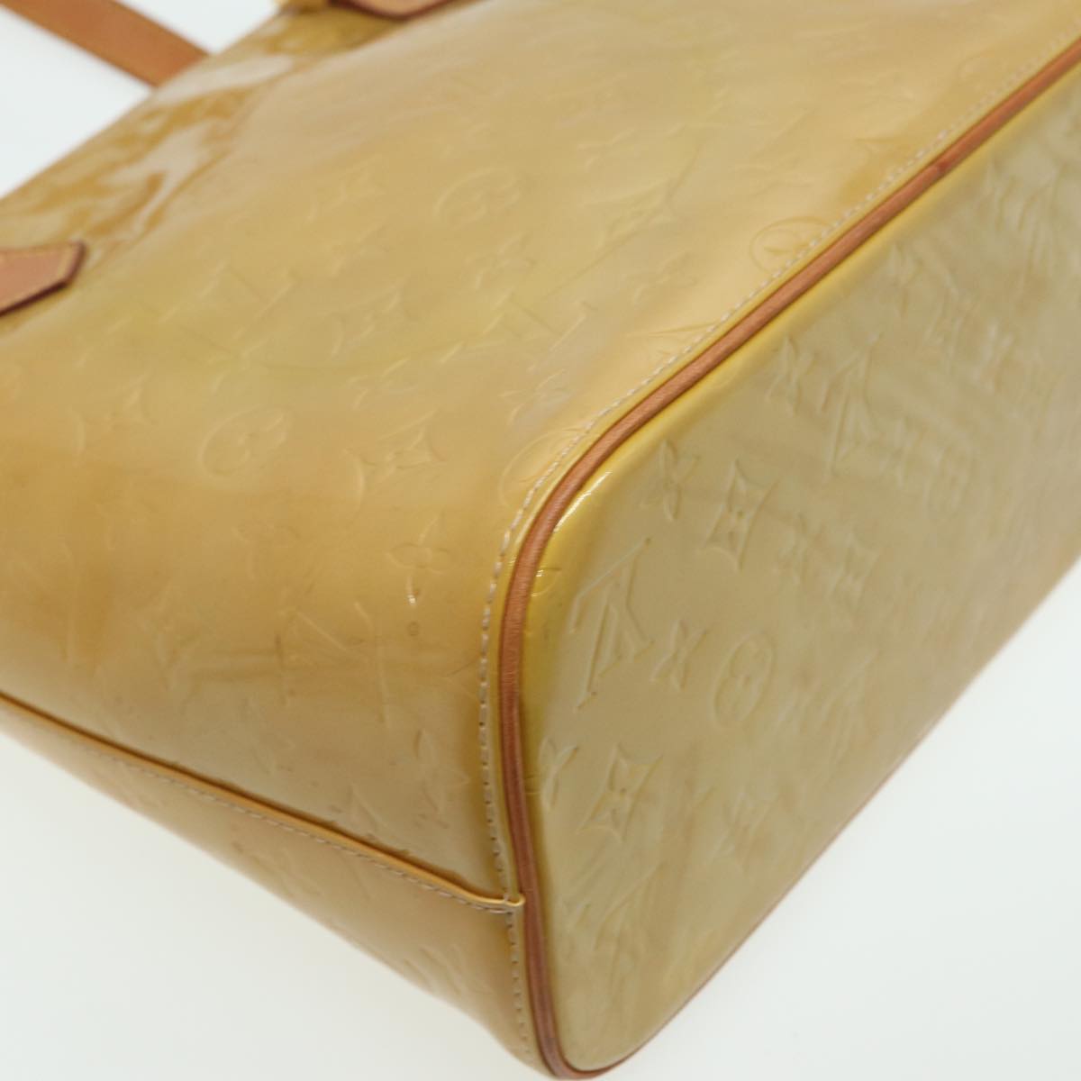 LOUIS VUITTON Monogram Vernis Houston Hand Bag Beige M91004 LV 84737