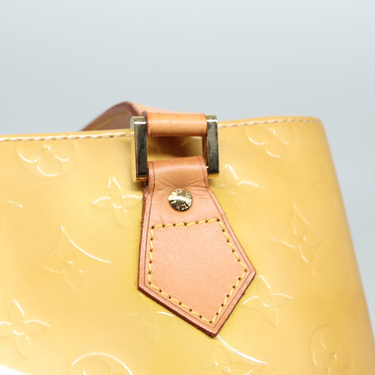 LOUIS VUITTON Monogram Vernis Houston Hand Bag Beige M91004 LV 84737