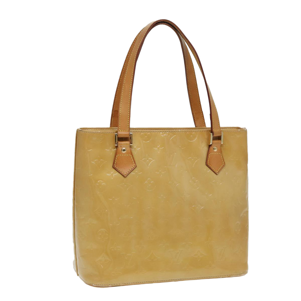 LOUIS VUITTON Monogram Vernis Houston Hand Bag Beige M91004 LV 84738