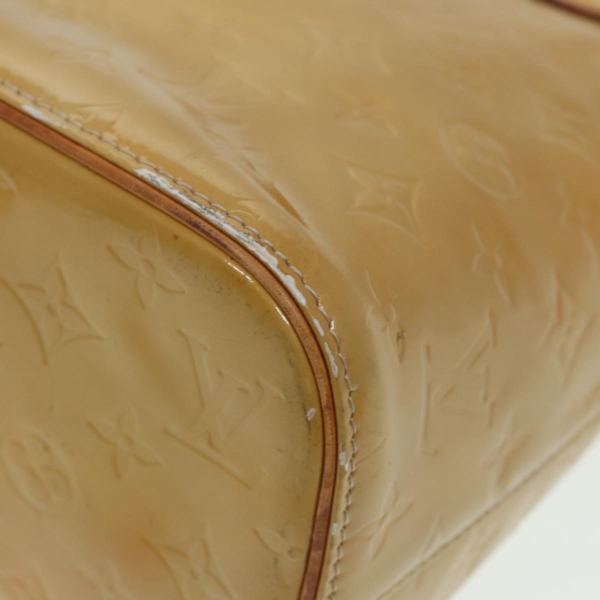 LOUIS VUITTON Monogram Vernis Houston Hand Bag Beige M91004 LV 84738