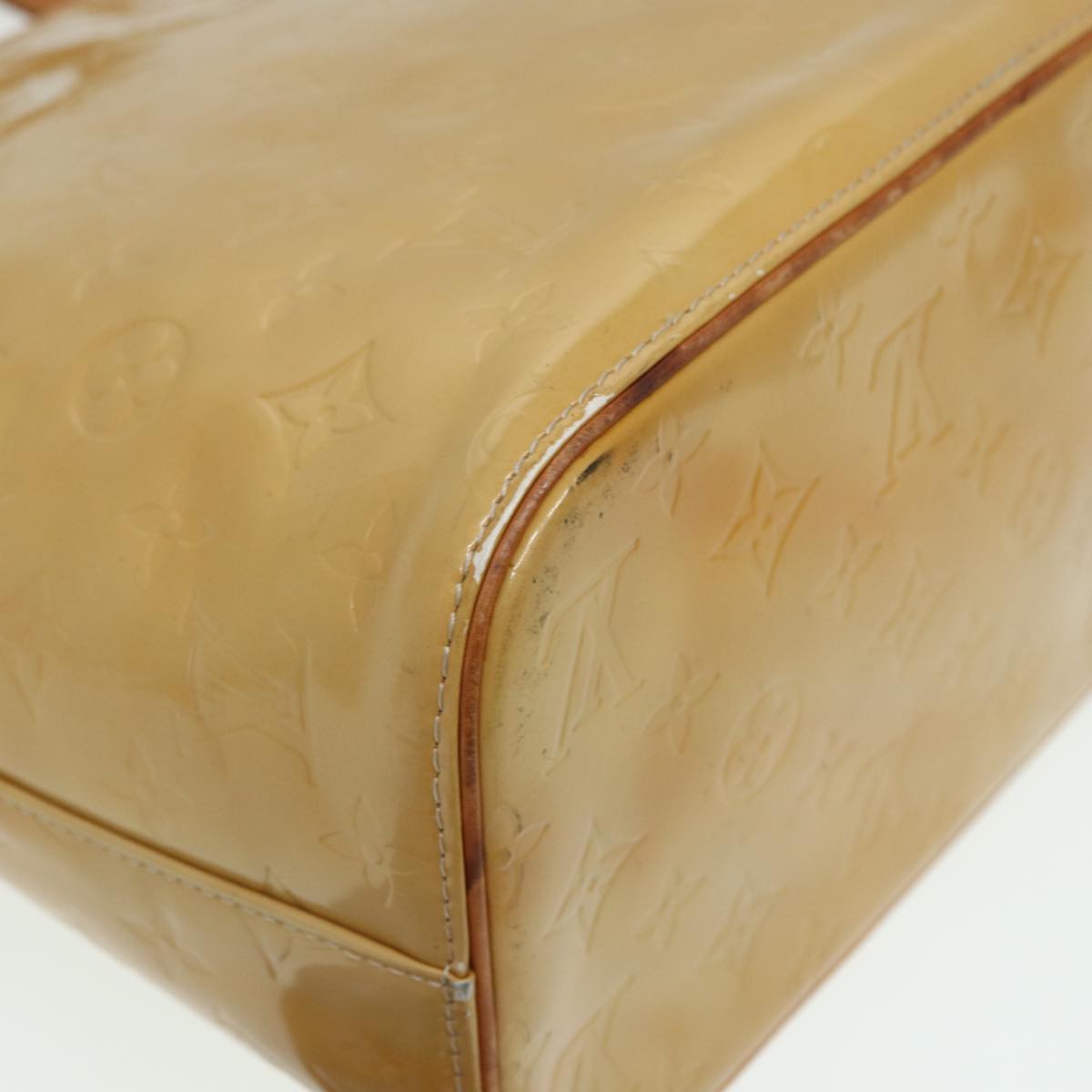 LOUIS VUITTON Monogram Vernis Houston Hand Bag Beige M91004 LV 84738