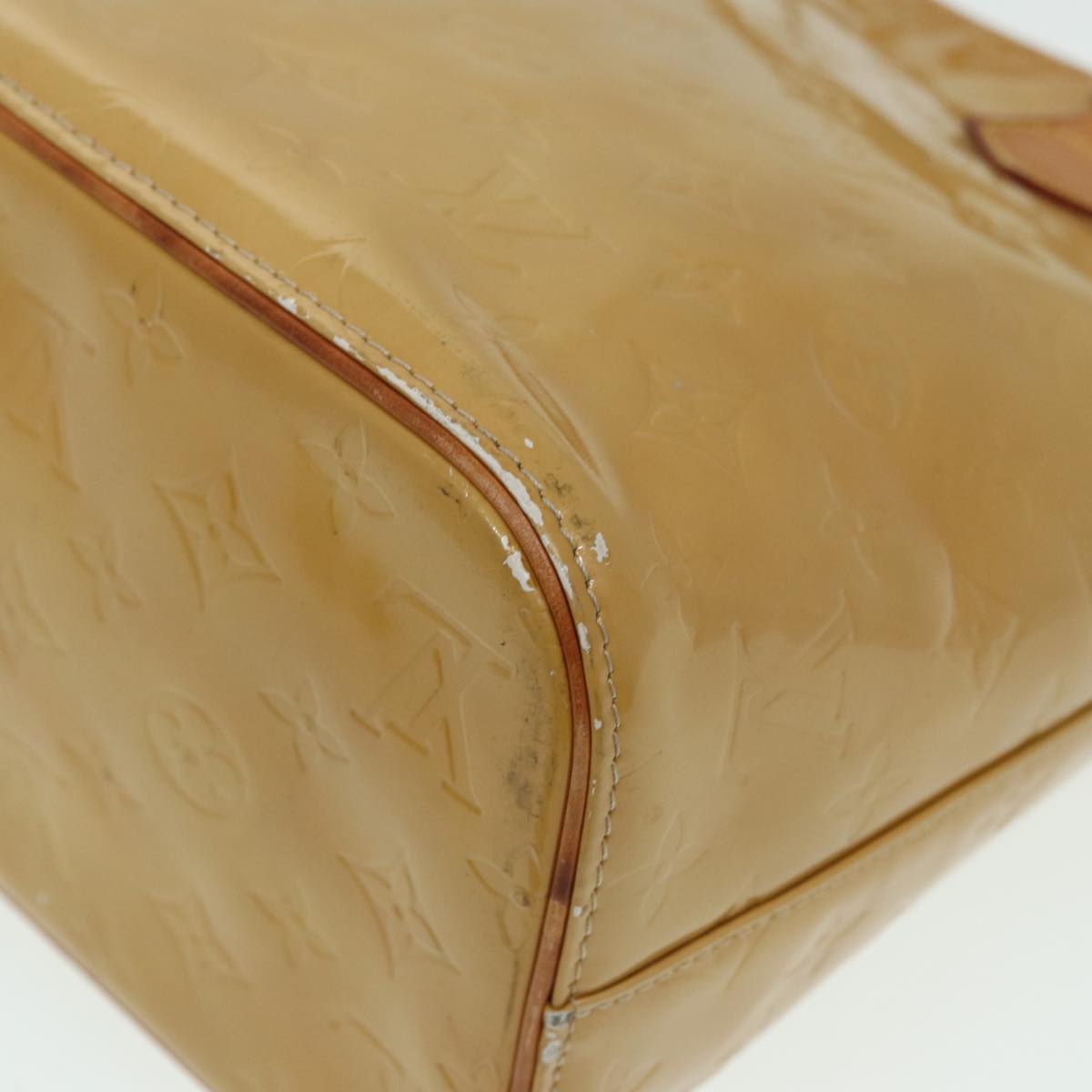 LOUIS VUITTON Monogram Vernis Houston Hand Bag Beige M91004 LV 84738